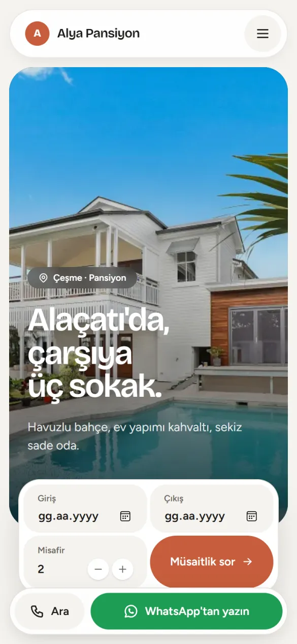 Modern teması telefon görünümü
